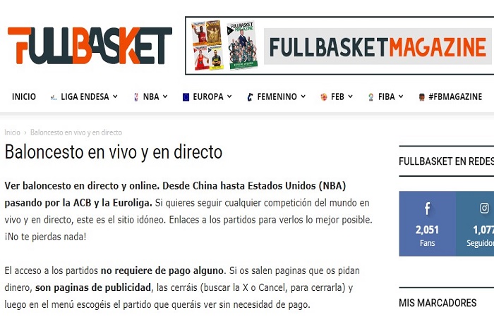 Cómo y dónde ver baloncesto (basket) en vivo online gratis 2