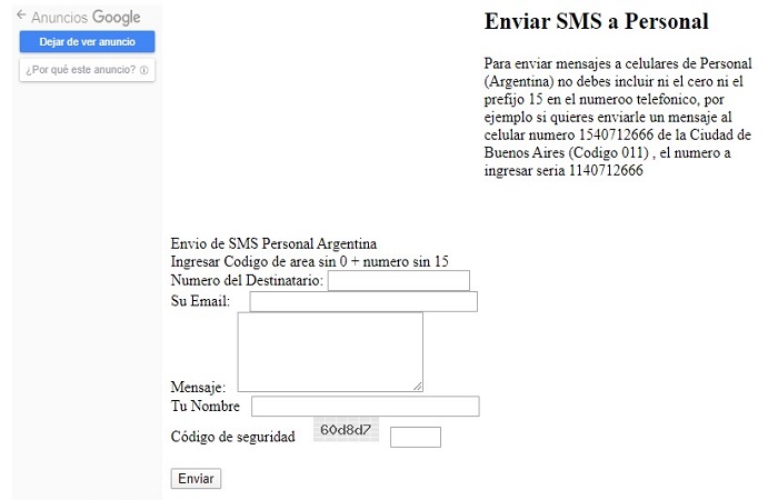 Personal SMS Online GRATIS - Envía mensajes en Argentina 4