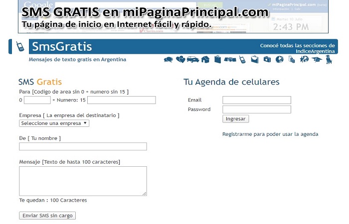Personal SMS Online GRATIS - Envía mensajes en Argentina 5